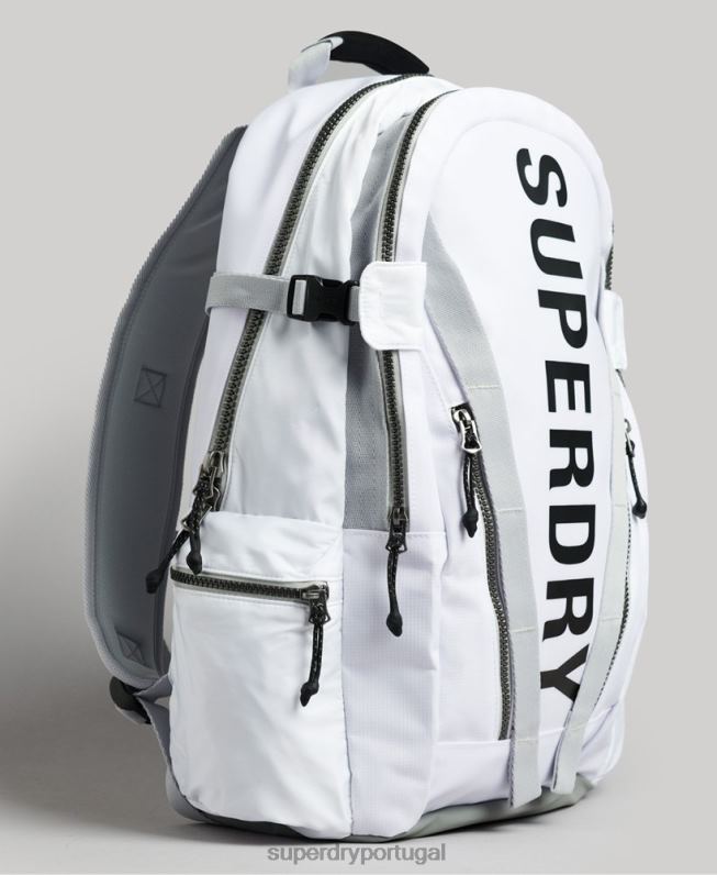 mochila gráfica de lona de montanha homens branco acessórios Superdry 2208H1610