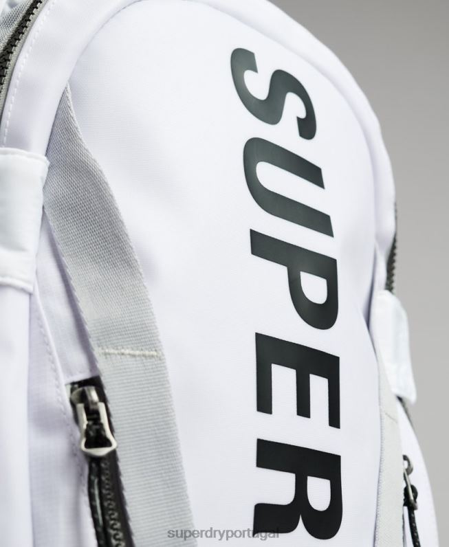mochila gráfica de lona de montanha homens branco acessórios Superdry 2208H1610
