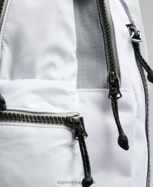 mochila gráfica de lona de montanha homens branco acessórios Superdry 2208H1610