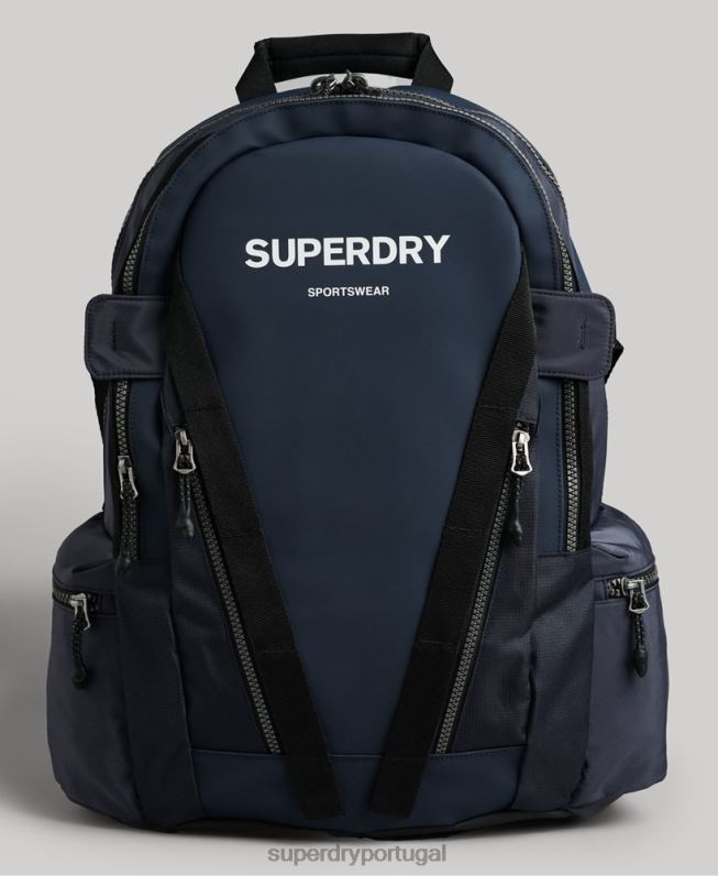 mochila gráfica de lona de montanha homens marinha acessórios Superdry 2208H113