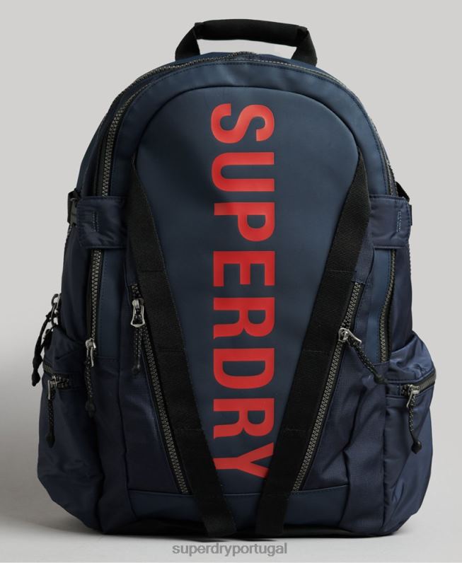 mochila gráfica de lona de montanha homens marinha acessórios Superdry 2208H1728