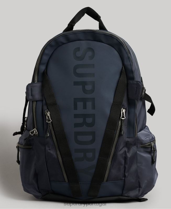 mochila gráfica de lona de montanha homens marinha acessórios Superdry 2208H1832