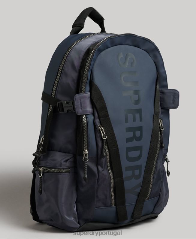 mochila gráfica de lona de montanha homens marinha acessórios Superdry 2208H1832