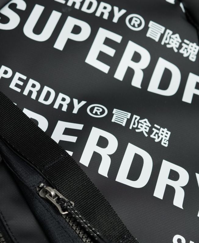 mochila gráfica de lona de montanha homens preto acessórios Superdry 2208H1633