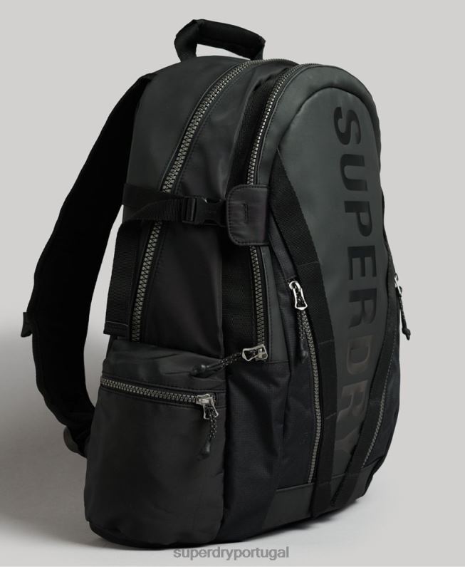 mochila gráfica de lona de montanha homens preto acessórios Superdry 2208H1696