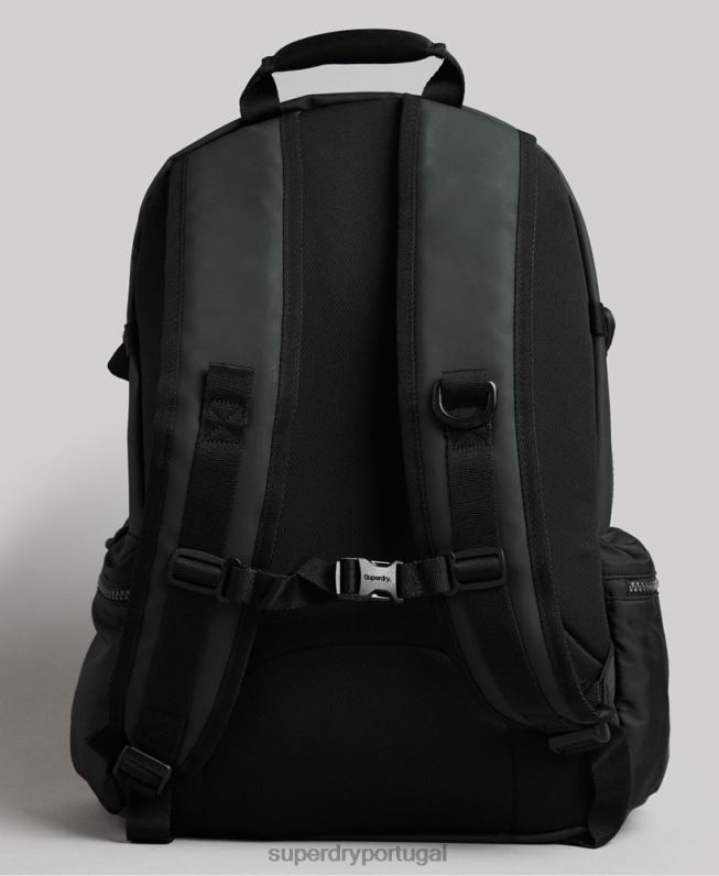 mochila gráfica de lona de montanha homens preto acessórios Superdry 2208H1696