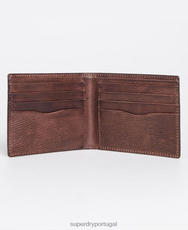 Benson carteira dobrada encaixotada homens marrom acessórios Superdry 2208H6429