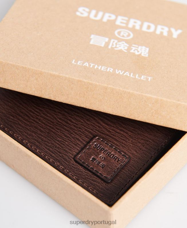 Benson carteira dobrada encaixotada homens marrom acessórios Superdry 2208H6429