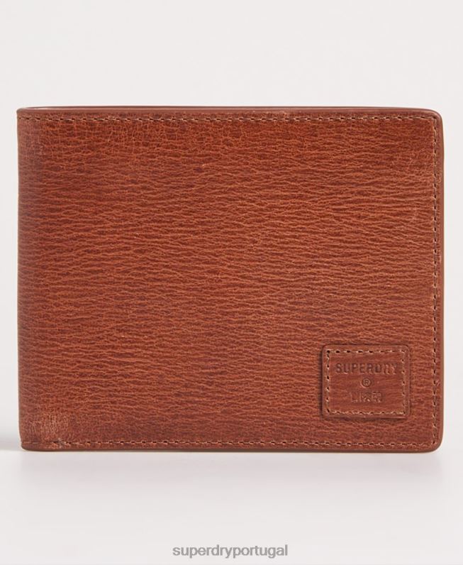 Benson carteira dobrada encaixotada homens marrom acessórios Superdry 2208H6430