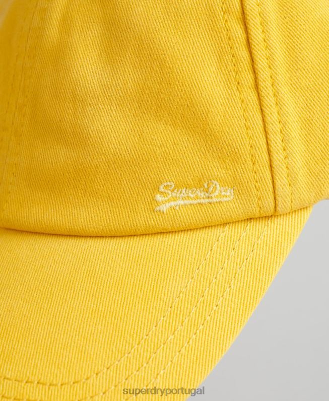 boné bordado vintage homens amarelo acessórios Superdry 2208H1748