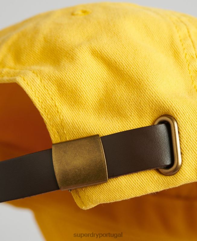 boné bordado vintage homens amarelo acessórios Superdry 2208H1748