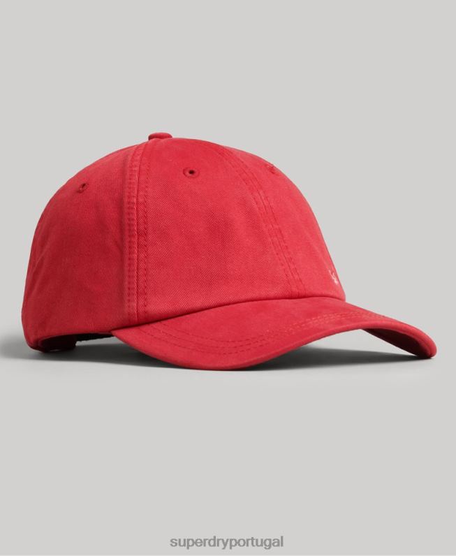 boné bordado vintage homens vermelho acessórios Superdry 2208H1644