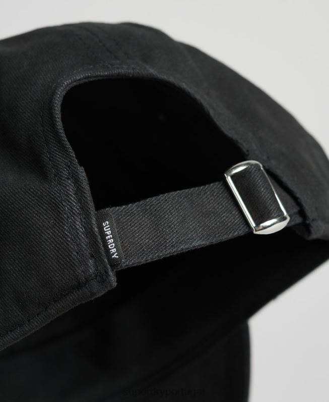 boné de beisebol essencial homens preto acessórios Superdry 2208H1626