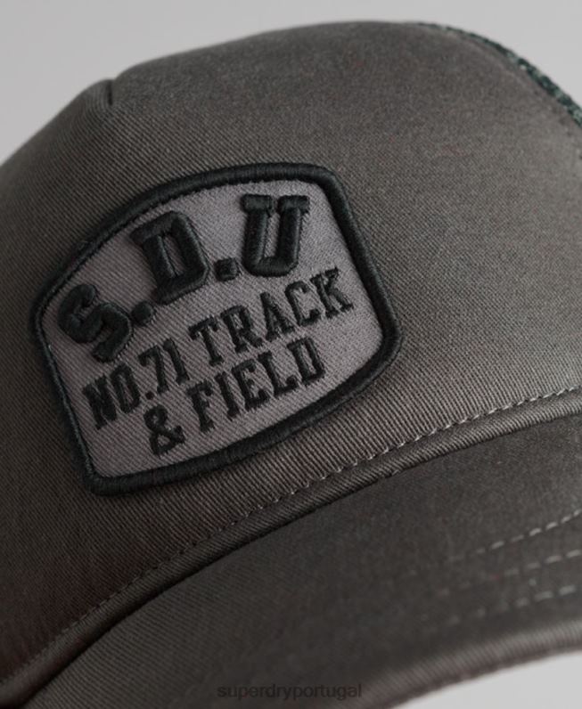 boné de caminhoneiro clássico homens cinza escuro acessórios Superdry 2208H1603