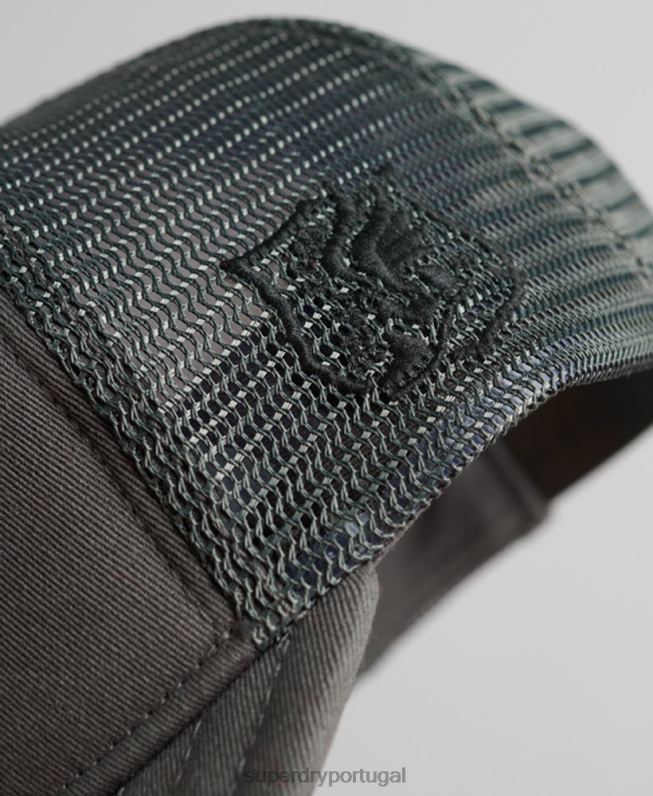 boné de caminhoneiro clássico homens cinza escuro acessórios Superdry 2208H1603