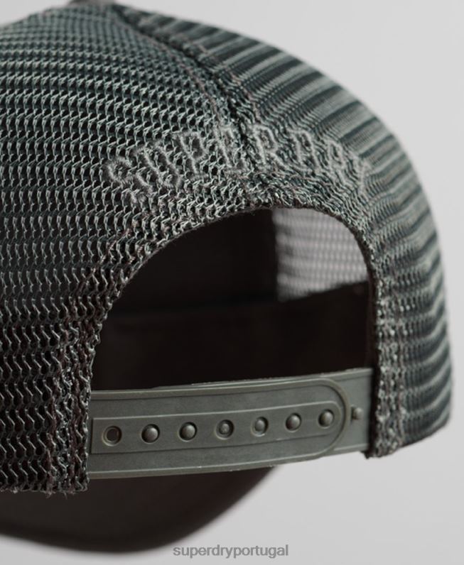 boné de caminhoneiro clássico homens cinza escuro acessórios Superdry 2208H1603