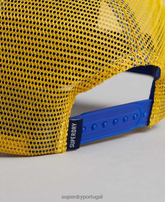 boné de caminhoneiro gráfico vintage homens azul acessórios Superdry 2208H1669