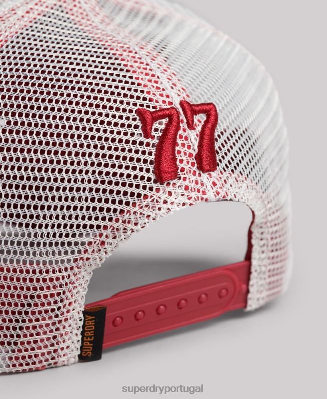 boné de caminhoneiro gráfico vintage homens vermelho acessórios Superdry 2208H6367