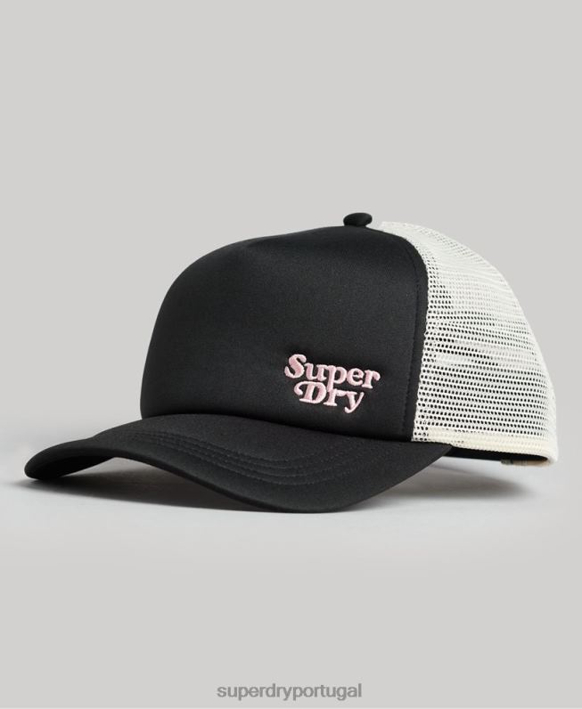 boné de caminhoneiro marcador homens cinza escuro acessórios Superdry 2208H1720