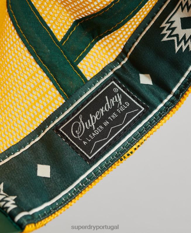 boné de caminhoneiro marcador homens verde acessórios Superdry 2208H1660