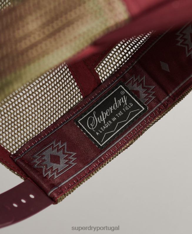 boné de caminhoneiro marcador homens vermelho acessórios Superdry 2208H1630