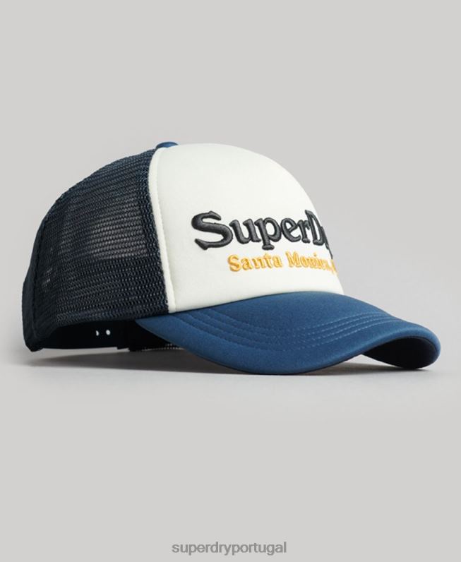 boné de caminhoneiro vintage homens branco acessórios Superdry 2208H1624