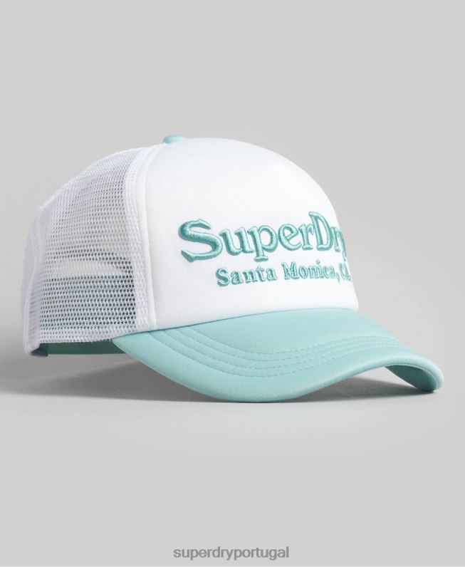 boné de caminhoneiro vintage homens branco acessórios Superdry 2208H1668