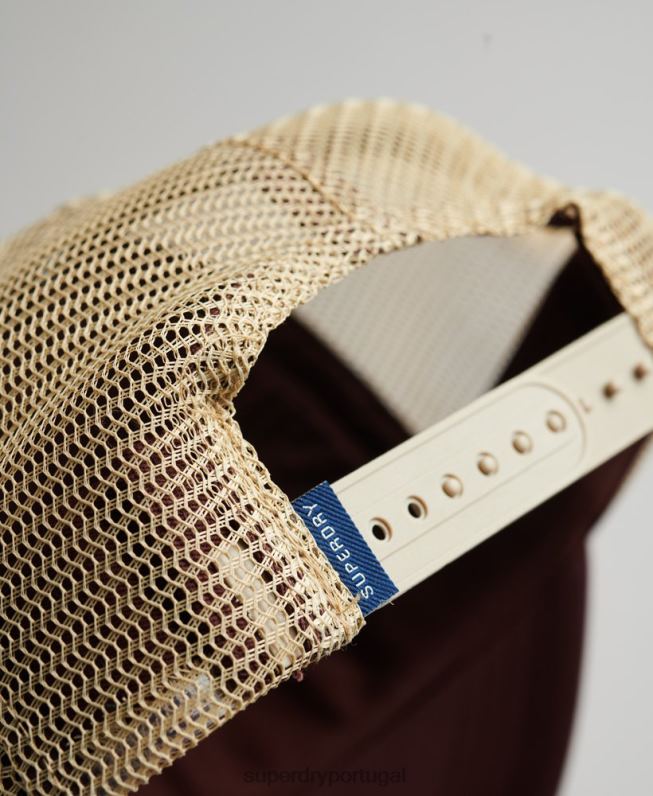 boné de caminhoneiro vintage homens marrom acessórios Superdry 2208H1714