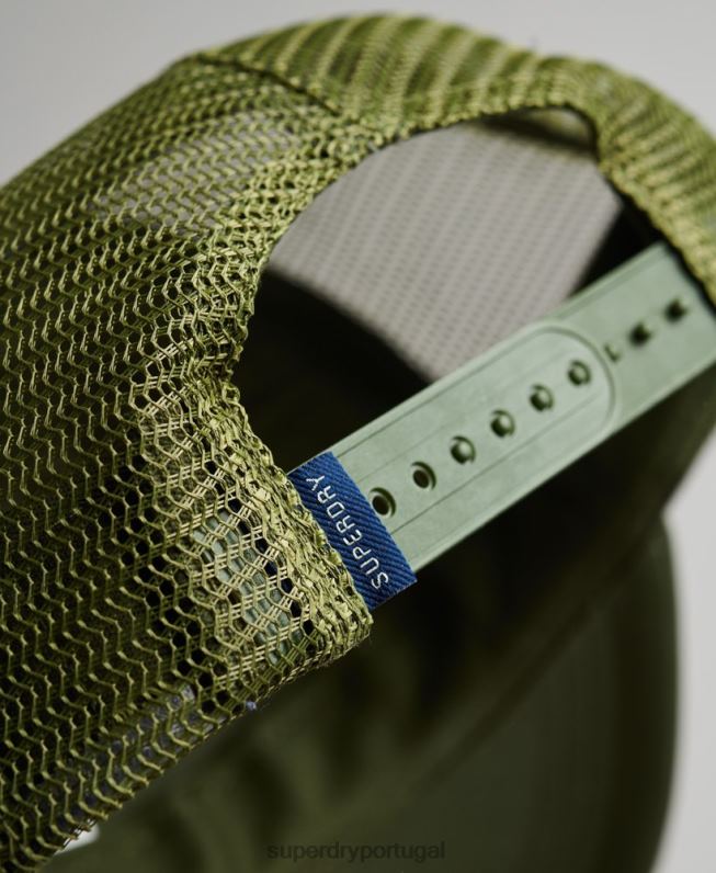 boné de caminhoneiro vintage homens verde acessórios Superdry 2208H1646