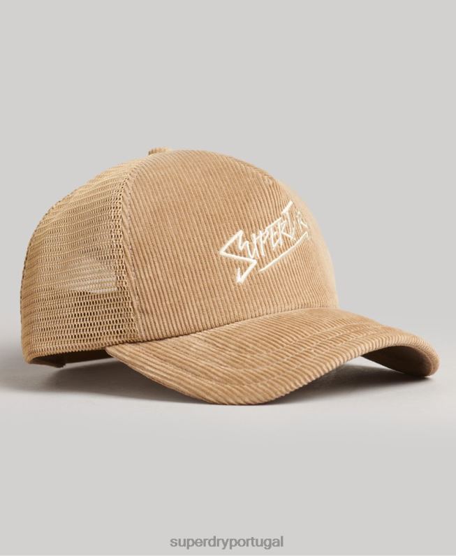 boné de cordão de marca vintage homens marrom acessórios Superdry 2208H1623