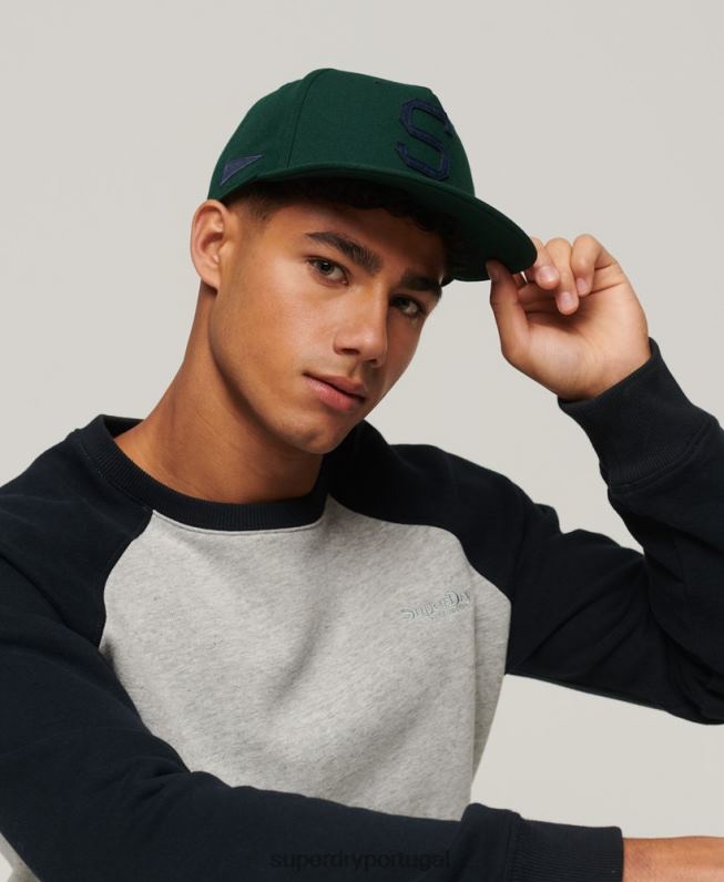 boné gráfico b-boy homens verde acessórios Superdry 2208H1676