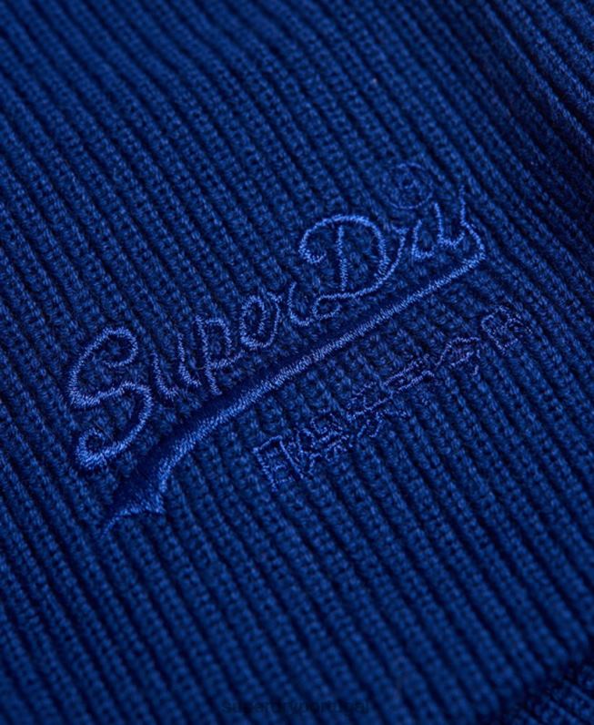 gorro clássico com logo vintage homens azul acessórios Superdry 2208H1810