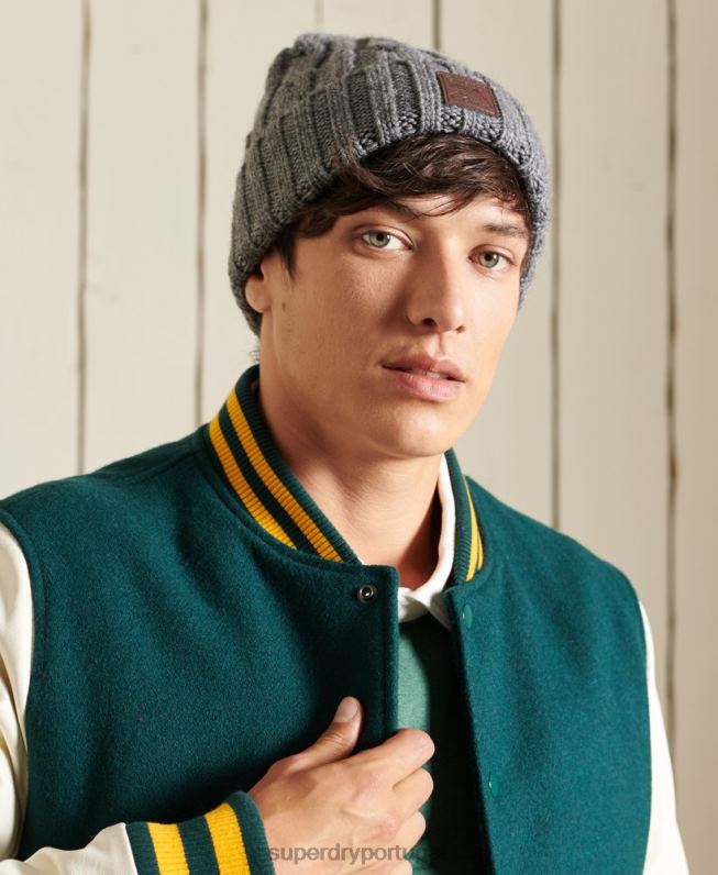 gorro de cabo de arrastão homens cinza acessórios Superdry 2208H1814