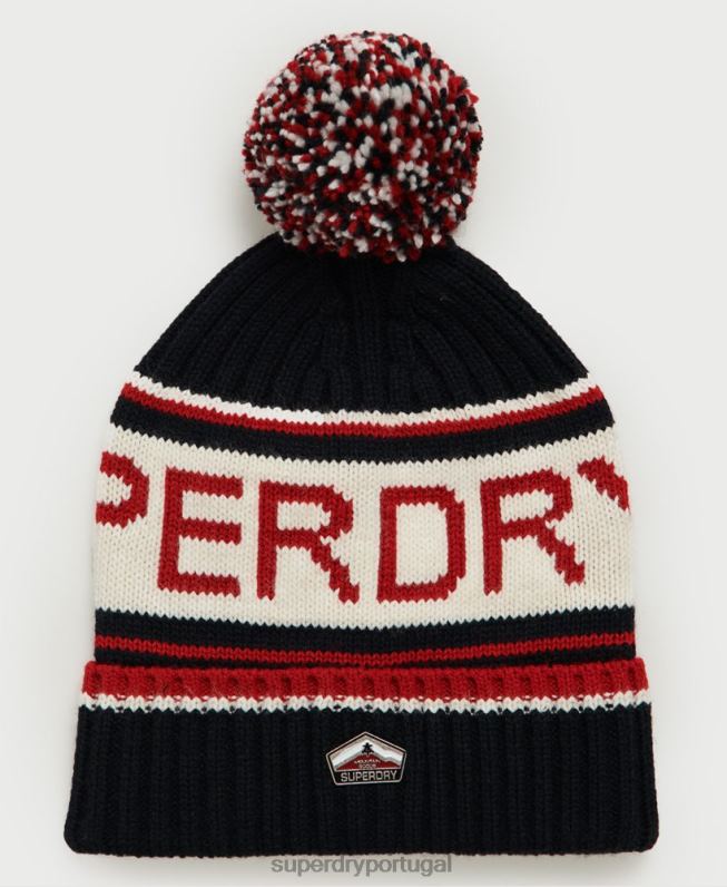 gorro logotipo homens azul escuro acessórios Superdry 2208H1841