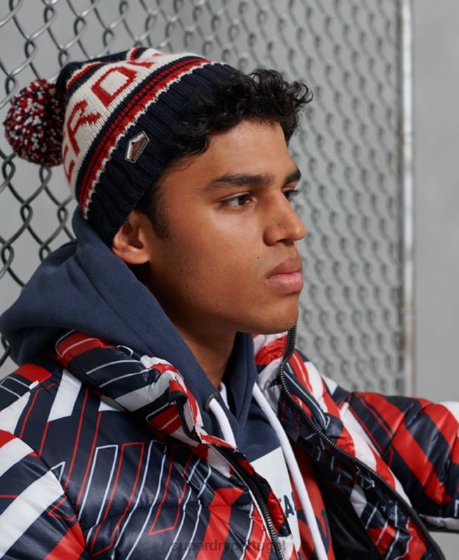 gorro logotipo homens azul escuro acessórios Superdry 2208H1841