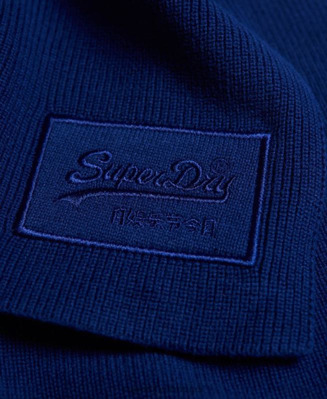 cachecol clássico com logo vintage homens azul acessórios Superdry 2208H6410