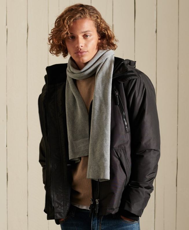 cachecol clássico com logo vintage homens cinza claro acessórios Superdry 2208H6412