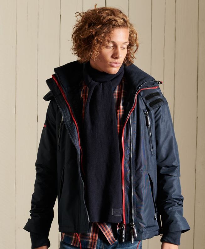 cachecol clássico com logo vintage homens marinha acessórios Superdry 2208H6411