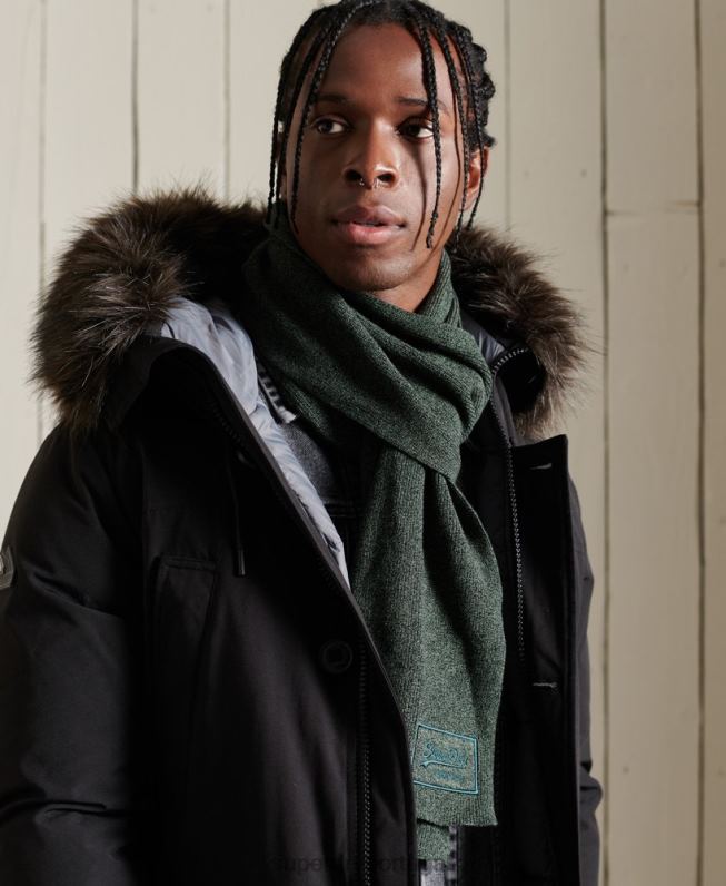 cachecol clássico com logo vintage homens verde acessórios Superdry 2208H1879