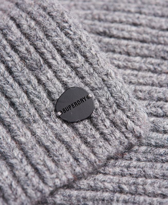 lenço canelado premium studios homens cinza claro acessórios Superdry 2208H1812