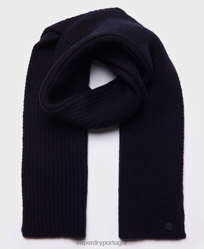 lenço canelado premium studios homens marinha acessórios Superdry 2208H1813