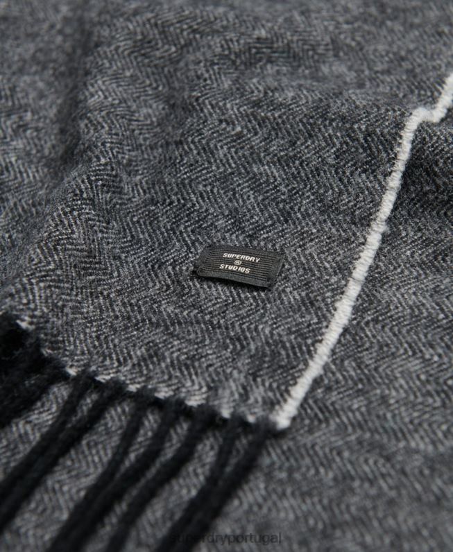 lenço de estúdio homens cinza escuro acessórios Superdry 2208H1783