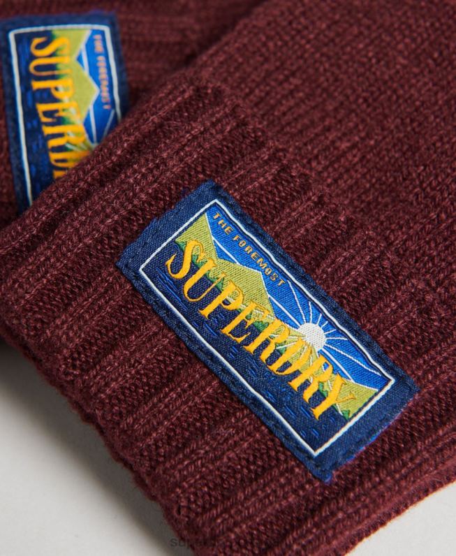 luvas de radar de mistura de lã homens vermelho acessórios Superdry 2208H1710