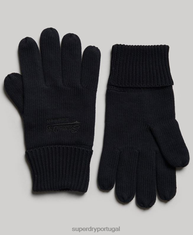 luvas lisas essenciais homens marinha acessórios Superdry 2208H1705