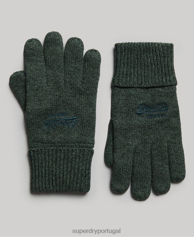 luvas lisas essenciais homens verde acessórios Superdry 2208H6390