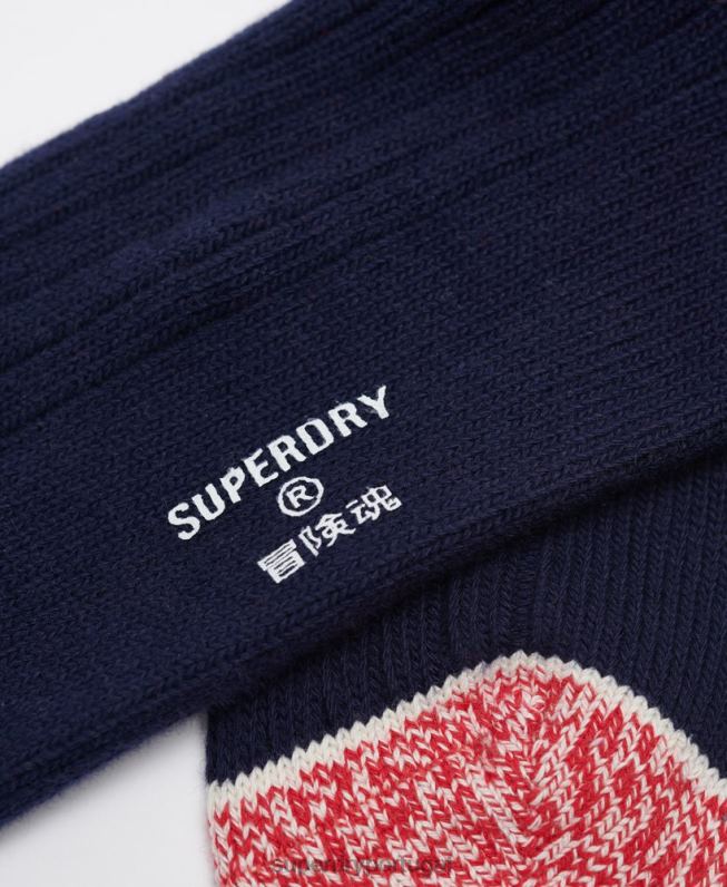 meias tubulares de algodão orgânico homens marinha acessórios Superdry 2208H1827