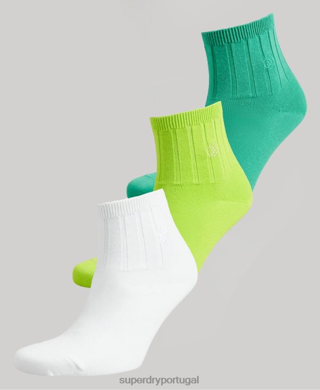 pacote de meia de tornozelo de algodão orgânico homens multi acessórios Superdry 2208H1721