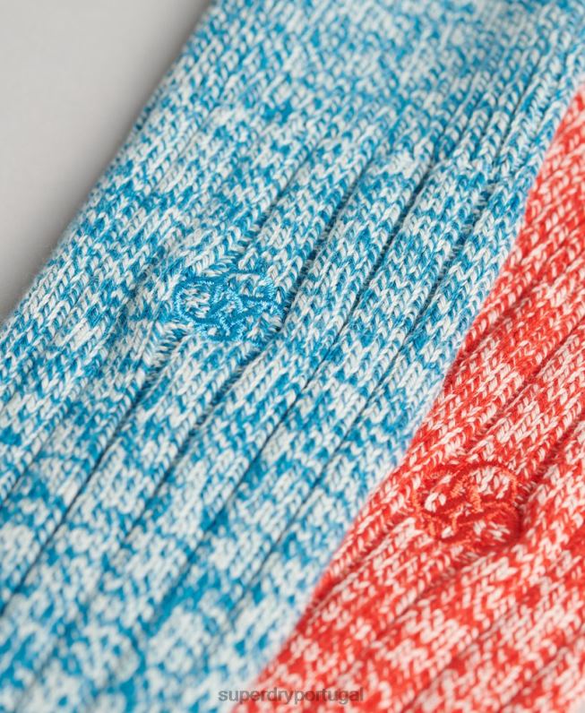 pacote de meias de algodão orgânico homens azul acessórios Superdry 2208H1764