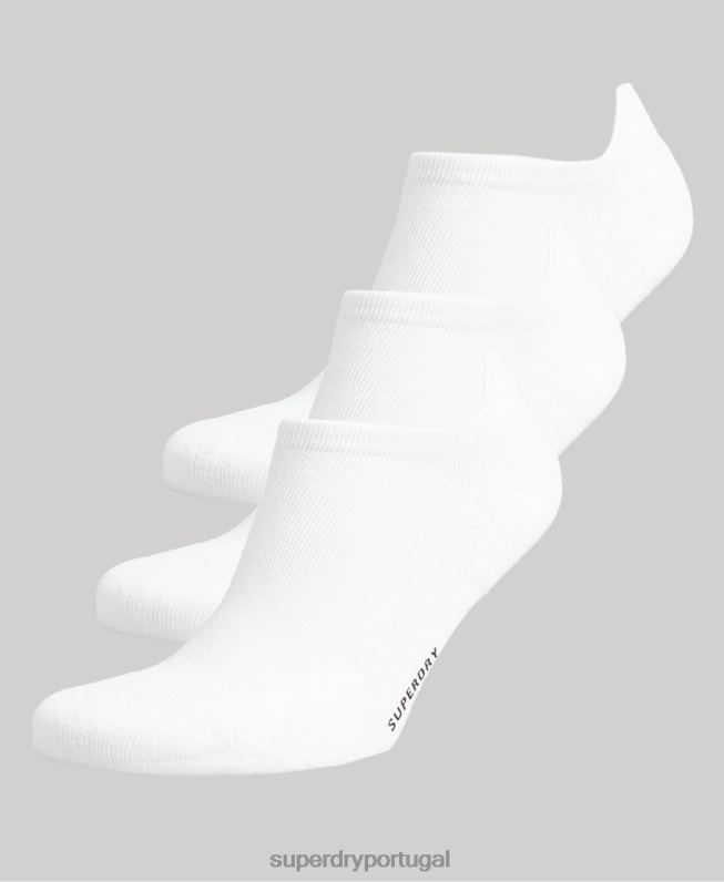 pacote de meias de algodão orgânico homens branco acessórios Superdry 2208H1678