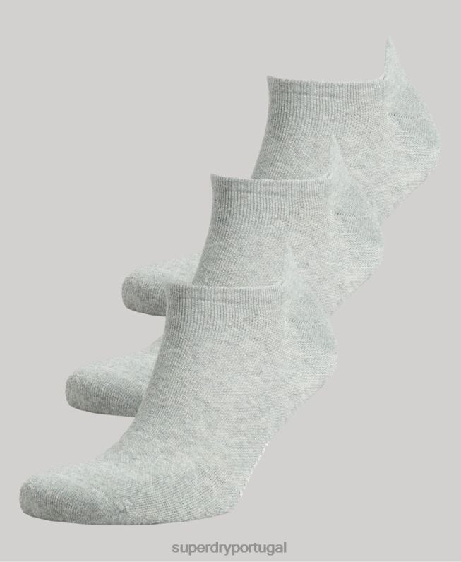 pacote de meias de algodão orgânico homens cinza acessórios Superdry 2208H1659